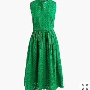 J. Crew Kelly Green Eyelet Dress